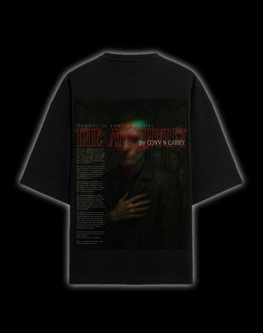 Theme : THE ARCHIVIST, Ultra premium DTG printed, French Terry cotton Oversized T-shirt by Conv N Carry.