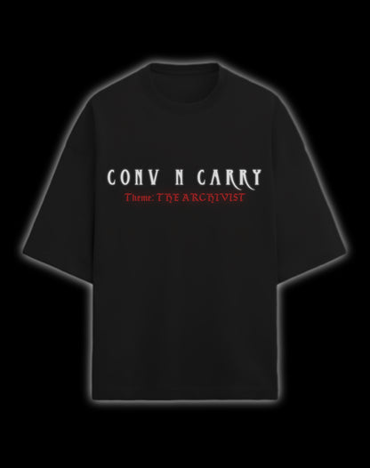 Theme : THE ARCHIVIST, Ultra premium DTG printed, French Terry cotton Oversized T-shirt by Conv N Carry.