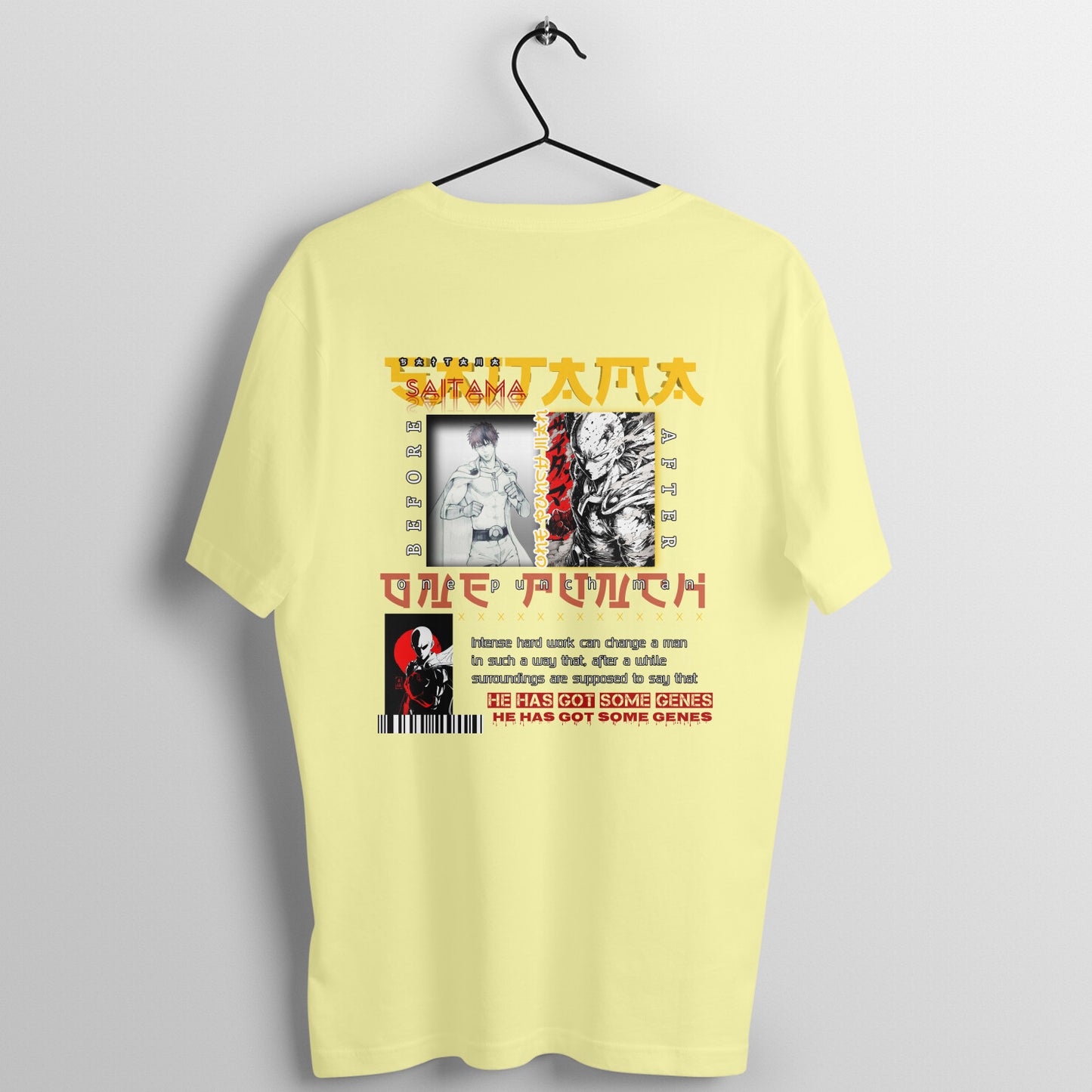 butter yellow, saitama, tshirt , back