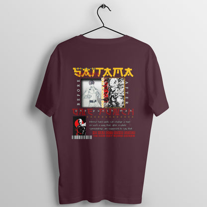 burgandy , saitama t-shirt Back View - 5450499