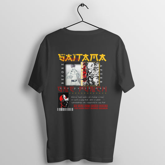 black t-shirt SAITAMA, ANime
