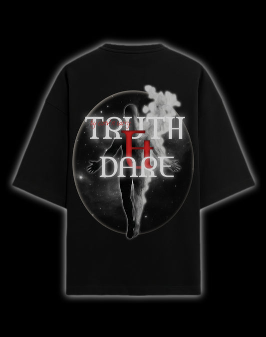 Theme TRUTH & DARE, Glow in dark print, French Terry Cotton ultra premium EXCLUSIVE Oversized TEE by Conv n Carry