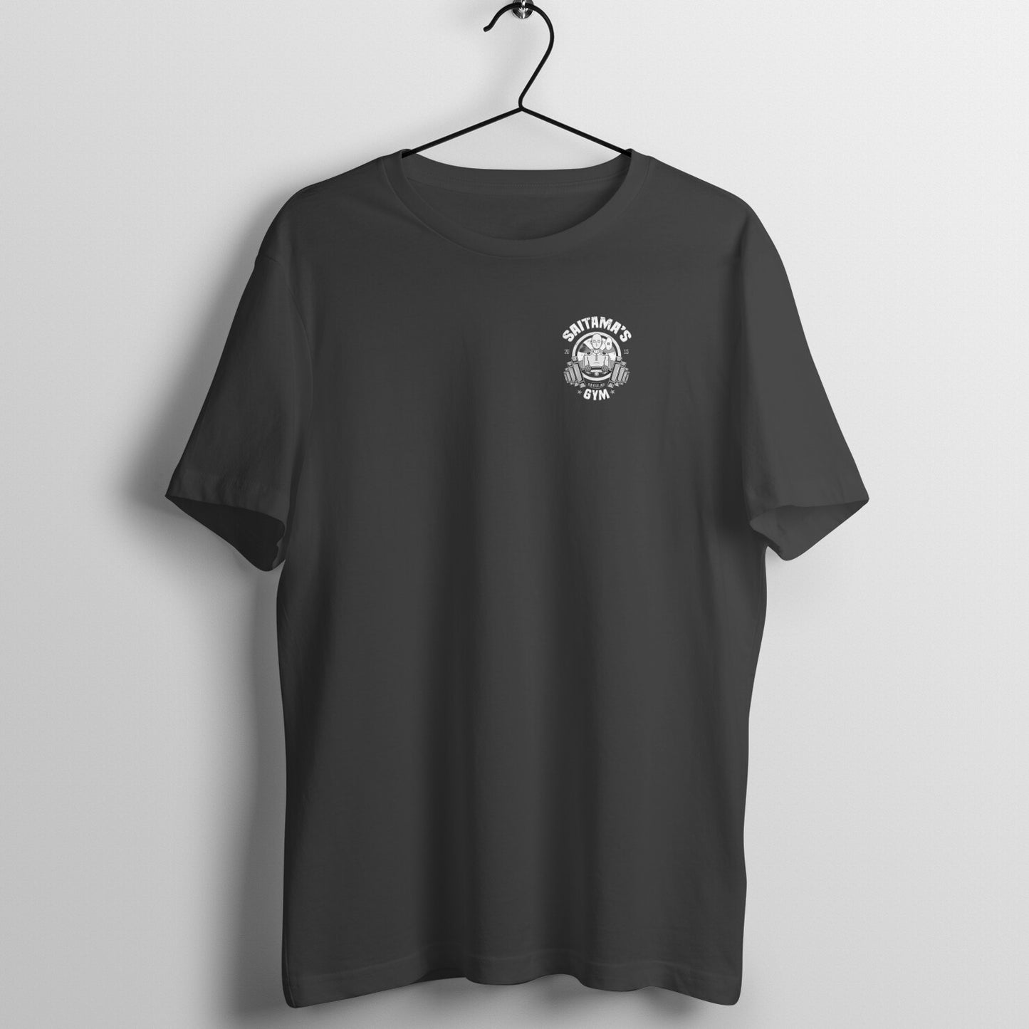 black t-shirt saitama, anime, front