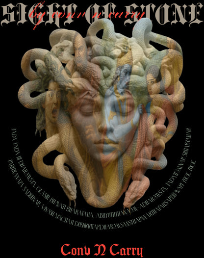 Theme: MEDUSA, Ultra premium DTG printed, French Terry Cotton Oversized Tee, by Conv N Carry